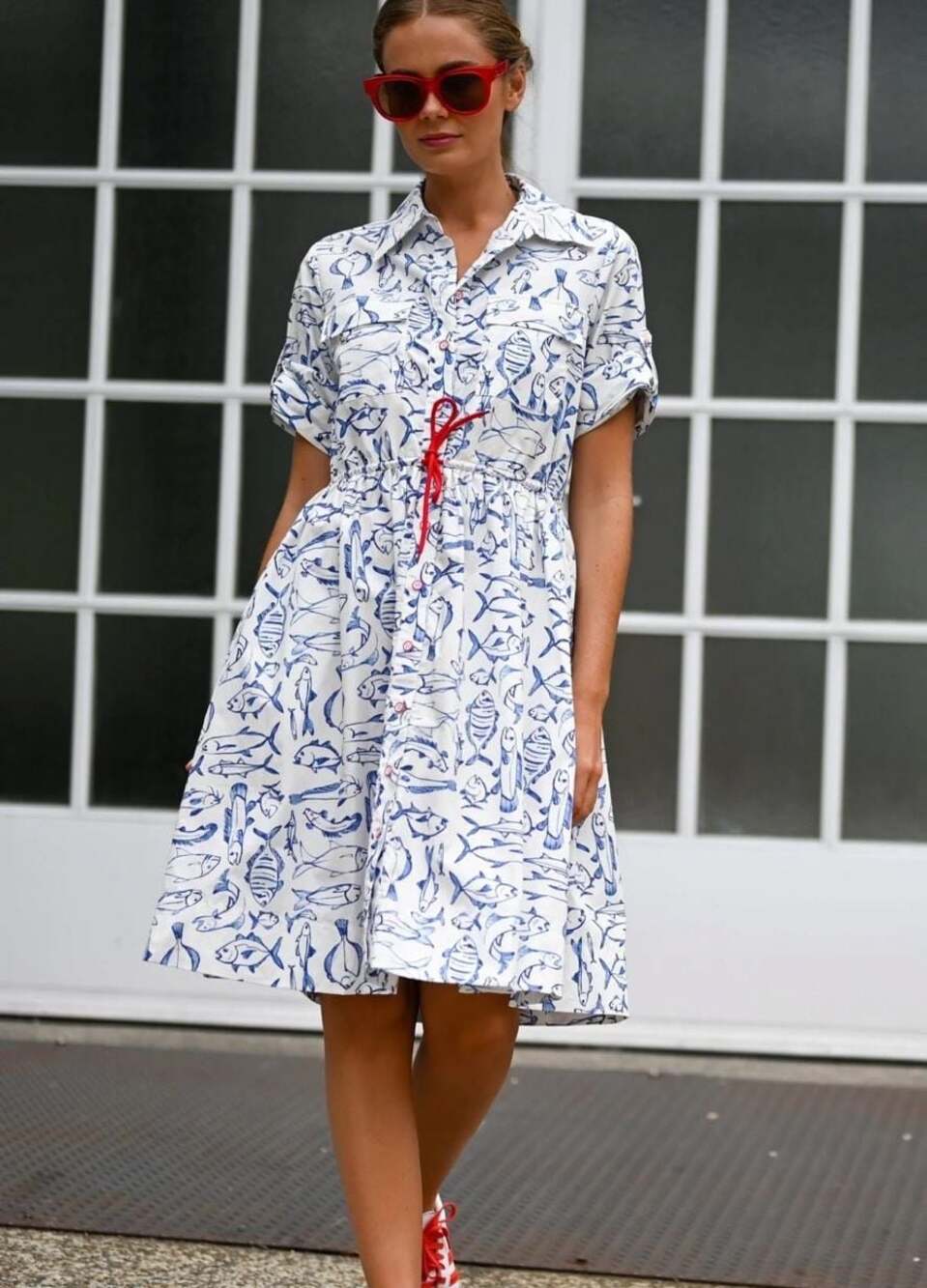 Marina Dress Mini – Fish Print – Size 8 - Picture 10 of 16